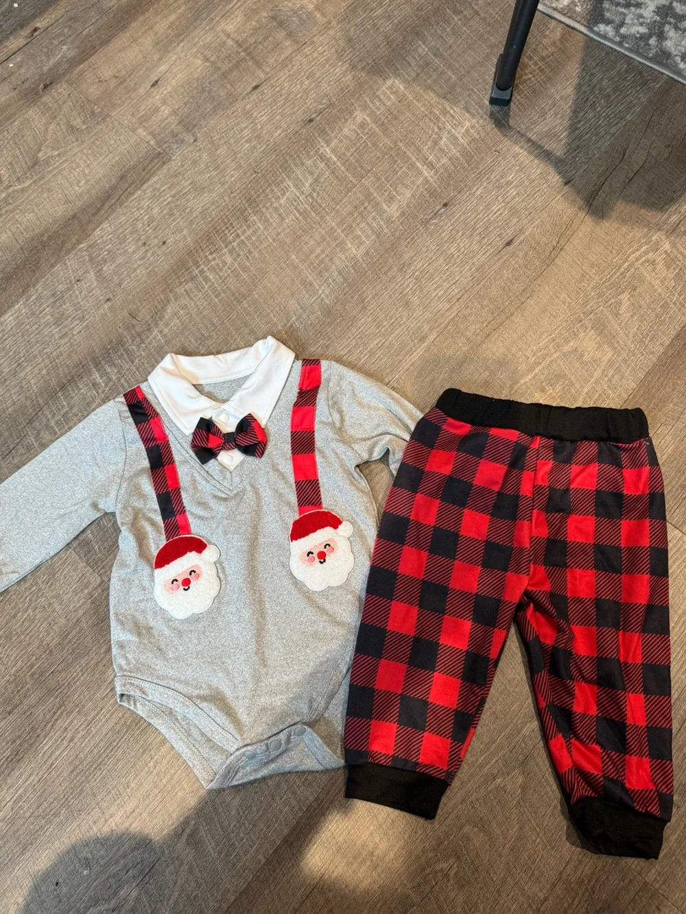 Festive Red Buffalo Plaid Santa Set